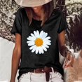 thumbnail image 1 of SMihono Hauts pour Femmes Été Mode Décontractée Femme Décontractée Marguerite Col Rond Imprimé Blouse Manches Courtes T-Shirt Été Hauts T-Shirt Oversize pour Femmes, 1 of 6