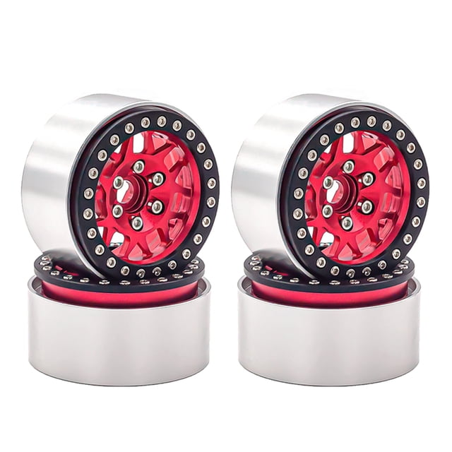 Labymos Jante de Roue en Alliage d'Aluminium, Jantes de Roue à Moyeu à Perles, 4 Pcs, 1,9 Po, Remplacement pour 1/10 TRX4