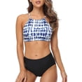 thumbnail image 1 of Charmo Maillots de Bain Bikini à Dos Nu pour Femmes, Col Montant, Deux Pièces, 1 of 6