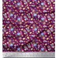 thumbnail image 1 of Soimoi Pink Velvet Fabric Leaves,Insect & Floral Artistic Decor Fabric Printed BTY 58 Inch Wide, 1 of 3