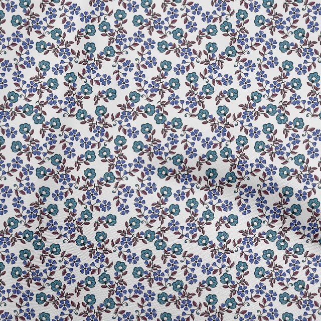 oneOone Georgette Viscose Teal Blue Fabric Block Sewing Craft Projects Fabric Prints By Yard 42 Inch Wide