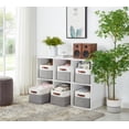 thumbnail image 2 of DECOMOMO Grand Panier de Rangement Bacs de Rangement en Tissu, Ensemble de 3, Gris et Blanc, 2 of 6