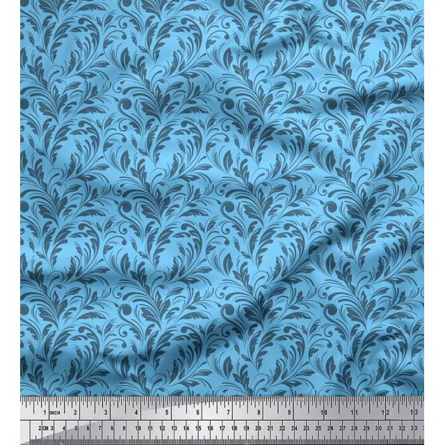 Soimoi Modal Satin Fabric Swirl Abstract Print Sewing Fabric Yard 42 Inch Wide