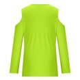 thumbnail image 5 of Yuyuzo Womens Tunic Tops Cold Shoulder Long Sleeve Shirts Loose Solid Color Lightweight Tee Tops, 5 of 5