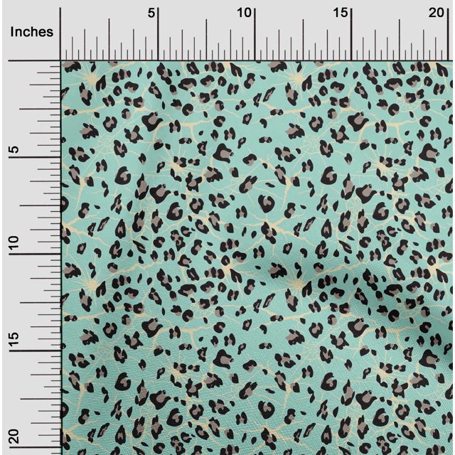 oneOone Silk Tabby Fabric Leopard Animal Skin Print Fabric by The Yard 42 Inch Wide