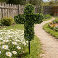thumbnail image 1 of weibbin Artificial Green Cross Ground Insert Tree For Outdoor Courtyard Garden Porch Home Holiday Decoration, 1 of 9