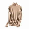thumbnail image 1 of BLVB Chandails à Col Roulé à Manches Longues pour Femmes sous-Vêtements Thermiques Couche de Base Automne Hiver Chandails à Enfiler, 1 of 7