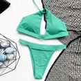 thumbnail image 4 of Bra Briefs Set 2Pcs/Set Slim Fit Lace-up Attractive Sexy High Leg Two-pieces Bikini Set, 4 of 5