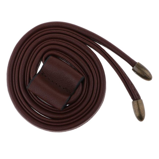 Decodeary Leather Drawstring Replacement Strap for Bucket Handbag Bag Coffee 1Set