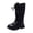 Black, variant on Gubotare Boots for Girls Girl's Knee High Riding Boots Lace Up Side Zipper Combat Boots Non Slip Gothic Knight Boot Sole Chunky Heels Shoe Size 10 (Black,Little Kids 10)