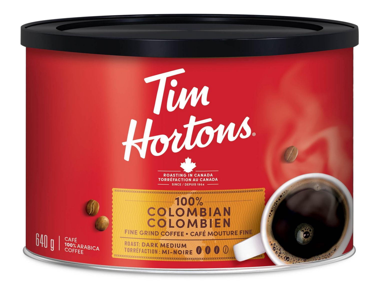 Tim Hortons 100% Colombian Dark Medium Roast Fine Grind Coffee