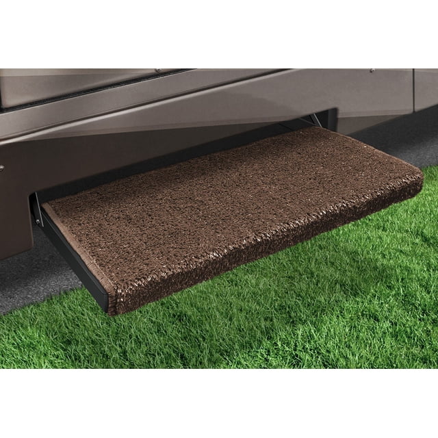 Prestofit Tapis d'Entrée 2-1050 Jumbo Enveloppant Plus; Crochet Enveloppant et Ressort; Largeur 23 Pouces; Espresso; Gazon Extérieur avec Endos Marin; avec Emballage Rétractable et Manche; Simple