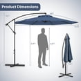 thumbnail image 3 of Costway 10FT Patio Offset Hanging Umbrella Easy Tilt Adjustment 8 Ribs Backyard Blue, 3 of 10