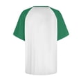 thumbnail image 4 of Womens Summer Raglan T-Shirts Color Block Plus Size Baseball Tees Casual Short Sleeve Loose Pullover Green, L, 4 of 5