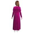 thumbnail image 2 of Sxiwei Robe de Princesse Médiévale pour Filles, Costume d'Halloween Renaissance, Manches Longues, Rétro, Robe Maxi de Bal, Rose Vif, 12, 2 of 7