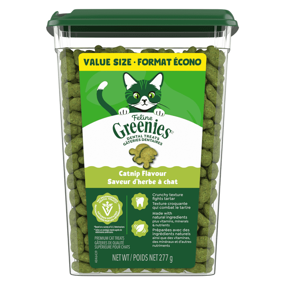 Gâteries dentaires naturelles pour chats adultes FELINE GREENIES saveur d’herbe à chat