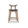 thumbnail image 3 of Crotone Mid-Century Modern Square Faux Leather Counter Stool in Black, 3 of 5