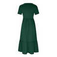 thumbnail image 4 of EGNMCR Robes de Fête pour Femmes Robe d'Été Décontractée à Manches Courtes et Col Rond pour Femmes Robe Décontractée Fluide à Étages Maxi de Plage avec Poches, 4 of 8