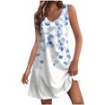 thumbnail image 2 of Ovzne Robes pour Femmes 2025 Robe Femme Mode d'Été pour Femmes Imprimé Poche Sans Manches Robe à Col en V Robe de Printemps Imprimée Liquidation, 2 of 7