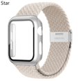 thumbnail image 1 of LEIXIUER Nylon Band for Apple Watch Bands with Case 45mm 41mm, Adjustable Braided Solo Loop with Glass Screen Protector Case ,Soft Wristband Stretch Nylon Elastic Strap for Apple Watch Series 7 45 mm, 1 of 6