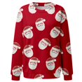 thumbnail image 4 of Bmisegm Women T-Shirt à Manches Longues Col Rond pour Femmes, Usage Quotidien à la Maison Ou en Extérieur, Haut Imprimé, Chandail en Molleton Décontracté pour Rouge TG, 4 of 5