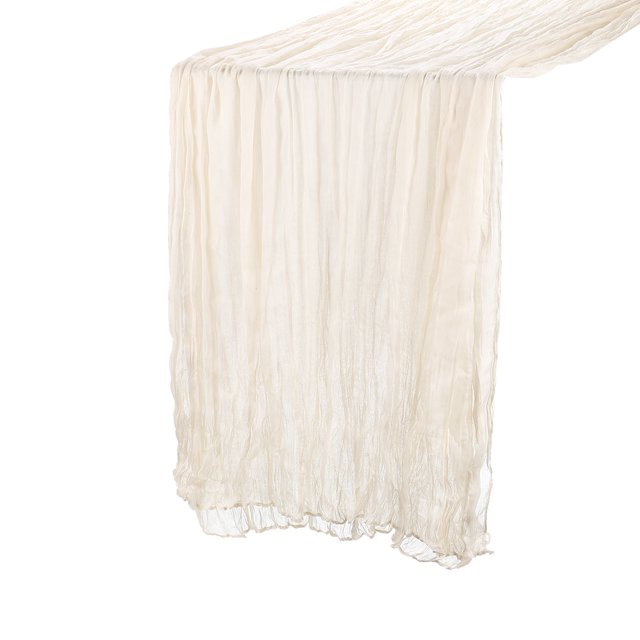 Unique Bargains Cheesecloth Table Runner 35'' x 134'' Rustic Gauze Beige