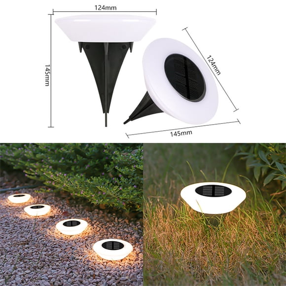 Lisbinx Lampes Solaires pour Pelouses Lampes Solaires Encastrées dans le Sol – Marqueurs de Passage à DEL à Basse Tension (Ensemble de 8)