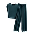 thumbnail image 2 of SDNall Pyjama d'Été pour Femme, Ajusté, Ample, Décontracté, Col Rond, Polyvalent, Amincissant, 2 of 9