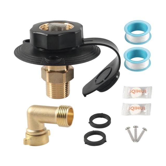 jinwen RV City Water Fill Inlet Adapter RV Water Hose Connector for Motorhomes Black