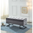 thumbnail image 1 of Imperial Tufted Double Ottoman With Black Base (Gray), 1 of 5