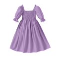 thumbnail image 5 of Robe pour Fillette à Manches Bouffantes, Robe d'Été de Princesse pour Fête, Robe Trapèze Smockée pour Filles, Robe de Mariage, 5 of 5