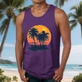 thumbnail image 2 of Sentmoon Men Tank Tops Summer Sleeveless Crew Neck Undershirt Palm Tree Print Relaxed Fit Oversized Compression Mens Muscle Shirt Hawaiian for Summer Beach Days M, 2 of 6