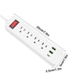 thumbnail image 2 of RKSTN Barre d'Alimentation en Plastique, Barre d'Alimentation à Fiche Multiple avec Cordon d'Extension de 78,7 Po avec Multiples Prises USB pour Bureau et Résidence Étudiante, 2 of 5