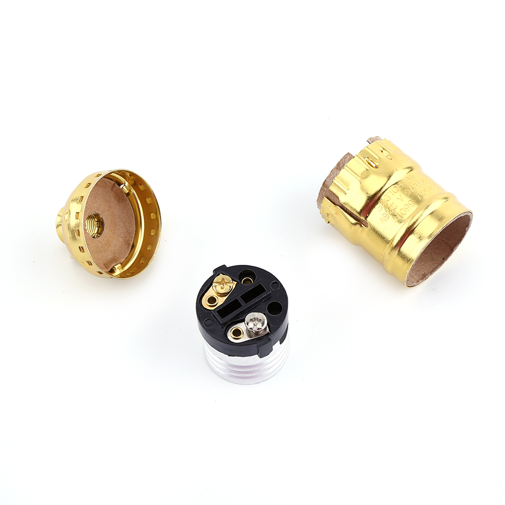 E27 Lamp Holder Retro E27 Bulb Stand Lamp Holder Socket Lighting Screw Gold Without Switch And Wire