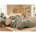 thumbnail image 1 of Mainstays DQ Ruffle Stripe Duvet Set, 3-Piece, Green, Adult, 1 of 5