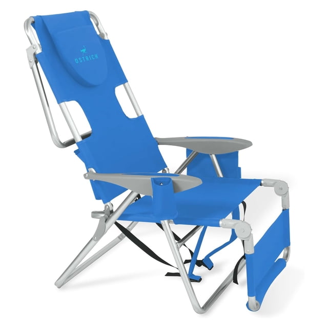 Ostrich The Backpack 3N1 Portable Chair, Reclining Lounger with Cooler Bag, Blue
