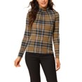 thumbnail image 1 of Hauts à Col Roulé à Manches Longues pour Femmes Extensibles Ajustés Noël Xmas Chemise de Fête L Brun, 1 of 8