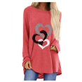 thumbnail image 1 of T-shirts à Manches Longues pour Femmes Time And Tru Mode Femme Décontractée Imprimé Col Rond Ample T-Shirt à Manches Longues Haut Blouse Chandail, 1 of 6