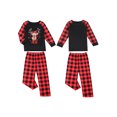 thumbnail image 3 of FOCUSNORM Family Matching Christmas Pajamas Outsuit, Cartoon Reindeer Tops + Plaid Pants, 3 of 5
