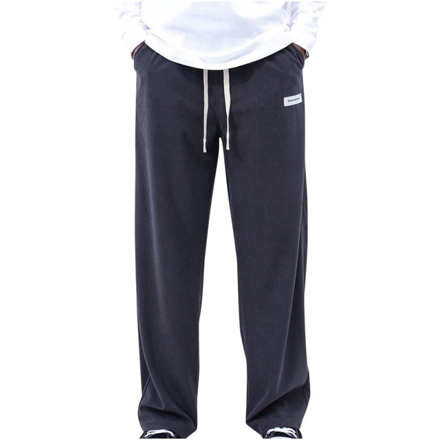 RKSTN Mens Pants Loose Soft Solid Color Drawstring Fashionable Casual Pants Full Length Pants Outdoor Hiking Workout Pants