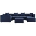 thumbnail image 1 of Modway Saybrook 7-Piece Patio Fabric Upholstered Sectional Sofa in Navy, 1 of 7