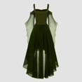 thumbnail image 4 of Robes Style Gothique pour Femmes Grande Taille Mode Robe Midi Corset Manches Longues Évasées Chiffon Fête Élégante, 4 of 5