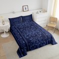 thumbnail image 4 of Erosebridal Vintage Damask Bedding Sets Queen with Comforter, Aztec Bohomian Duvet Insert, Geometry Triangle Decor, Reversible, 4 of 7
