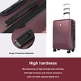 thumbnail image 2 of Travelhouse Ensemble de 4 Valises Rigides, Valise Rigide Légère avec Cadenas TSA et Roues Pivotantes, Rouge Vin, 2 of 6