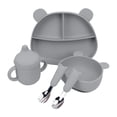 thumbnail image 4 of 5Pcs Baby Feeding Set with Bowl/Plate/Cup/Spoon/Folk Food-Grade Silicone Baby, 4 of 7