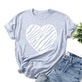 thumbnail image 2 of Heliisoer Hauts pour Femmes, Liquidation d'Été Mode Femmes T-shirt à Manches Courtes Imprimé de la Saint-Valentin Hauts Graphiques Fantaisie, 2 of 3