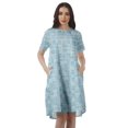 thumbnail image 1 of Moomaya Robes à Manches Courtes Grande Taille pour Femmes Col Rond Mini Tuniques Robes, 1 of 4