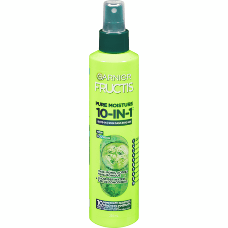 Garnier Fructis Pure Moisture 10-In-1 Leave-In Hyaluronic Acid + Cucumber Water For Dry Hair And Scalp 239 ml