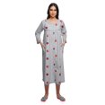 thumbnail image 4 of Moomaya Robe de Nuit Imprimée Longueur Genou en Coton avec Bordure en Dentelle Manches 3/4 pour Femmes, 4 of 5