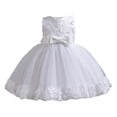 thumbnail image 1 of MIASHUI Robe de Demoiselle d'Honneur Élégante en Dentelle Sans Manches Robe de Princesse avec Nœud, Blanc, 6-7 Ans, 1 of 6